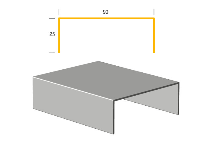 Limtræsprofil alu 90 x 1000 mm